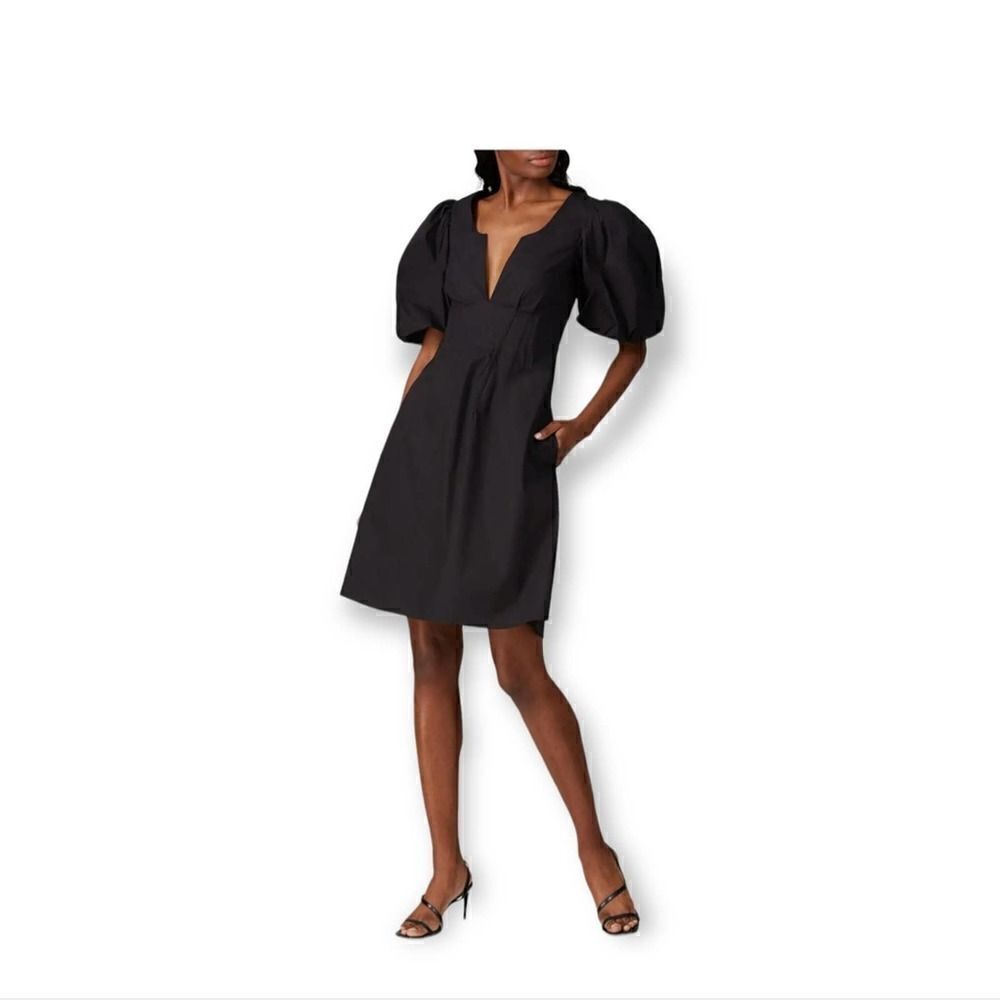 Brock Collection Queenique Puff Sleeve Fit & Flare Dress Size 0 Woven‎ Elegant